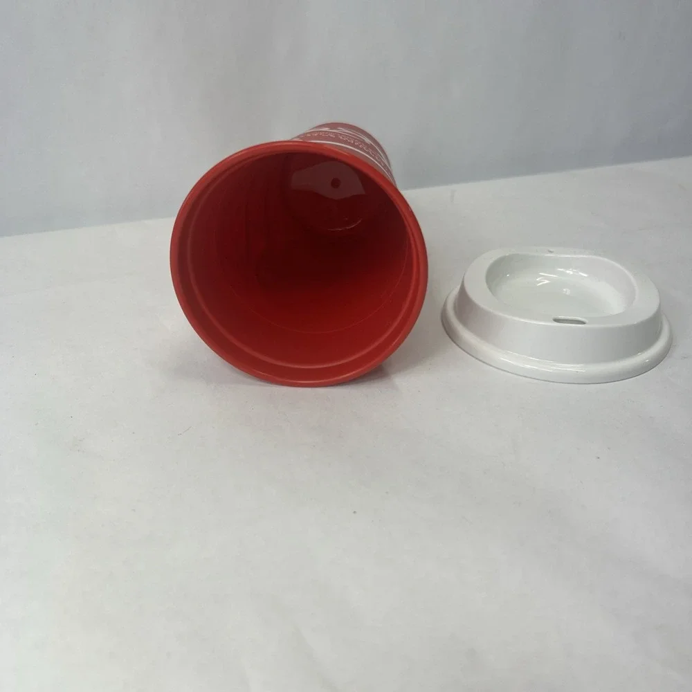 Rare Starbucks Logo 50th‎ Anniversary Christmas Red Plastic Tumbler with Lid